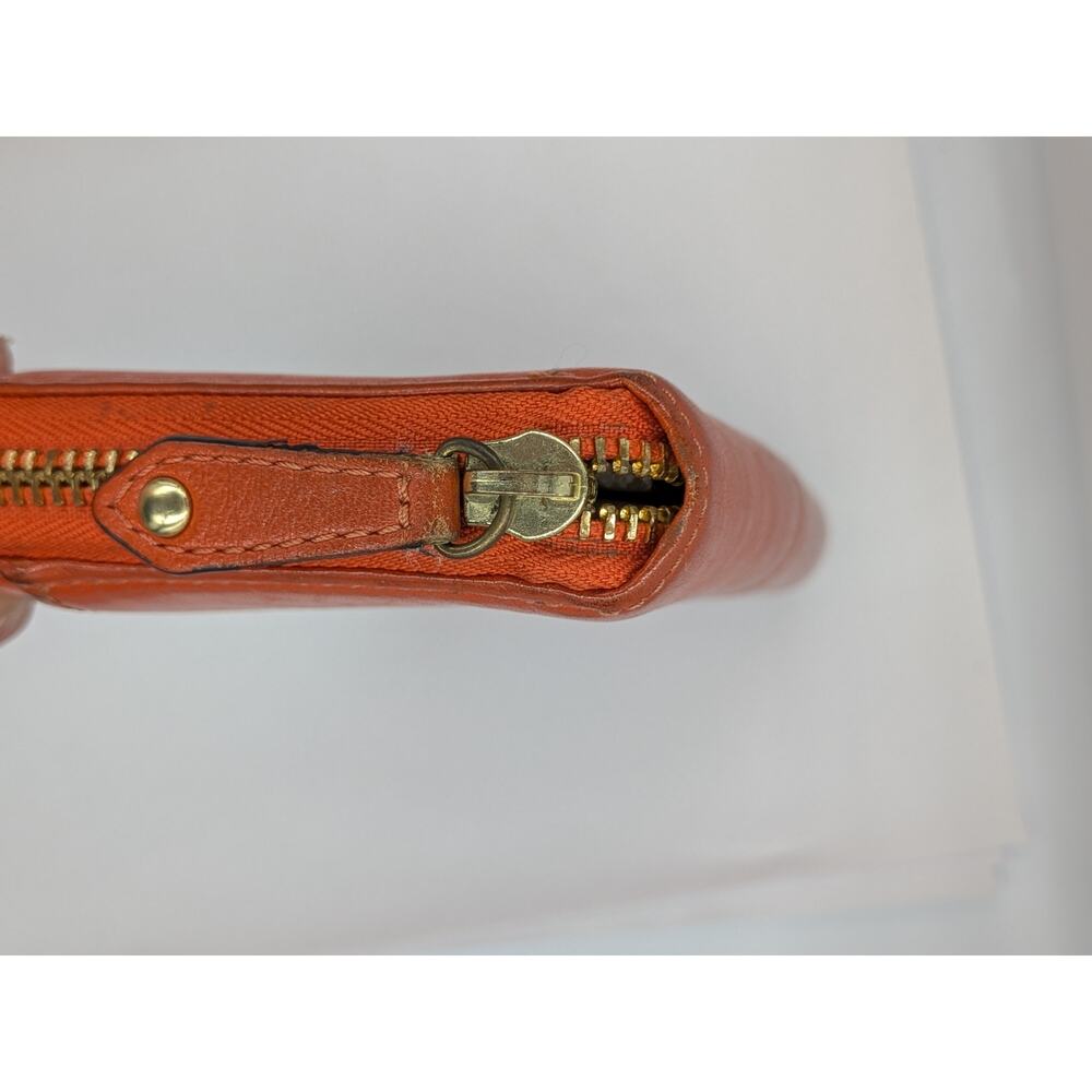 Coach Ashley Vintage Wallet Coral Orange Leather Zip Around Organizer Y2K - Picture 9 of 16
